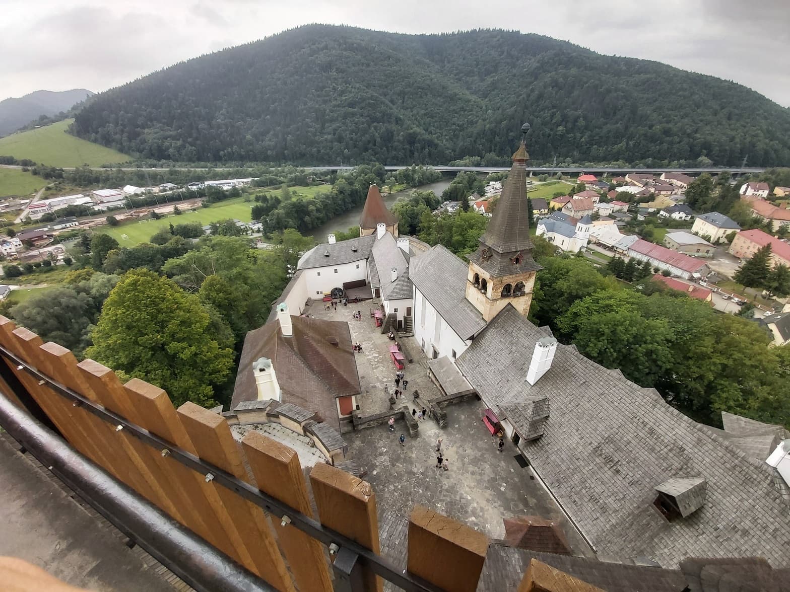 An image of Orava Castle, view from the top of the castle
